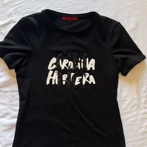 Carolina Herrera Black and White Graphic Tee